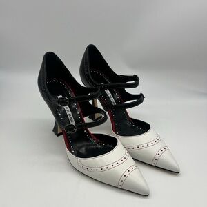 Manolo Blahnik Monzubo Bicolored Mary Jane Pumps